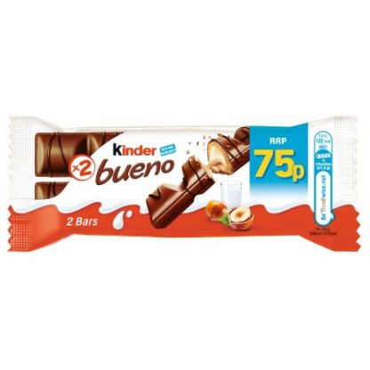 Kinder Bueno Milk and Hazelnuts Chocolate Bar 43g 75p PMP