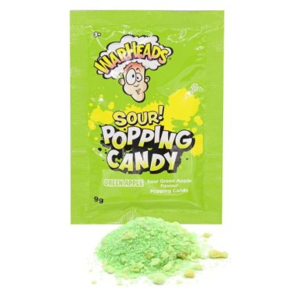 Warheads Sour Popping Candy Green Apple Pouch 9g